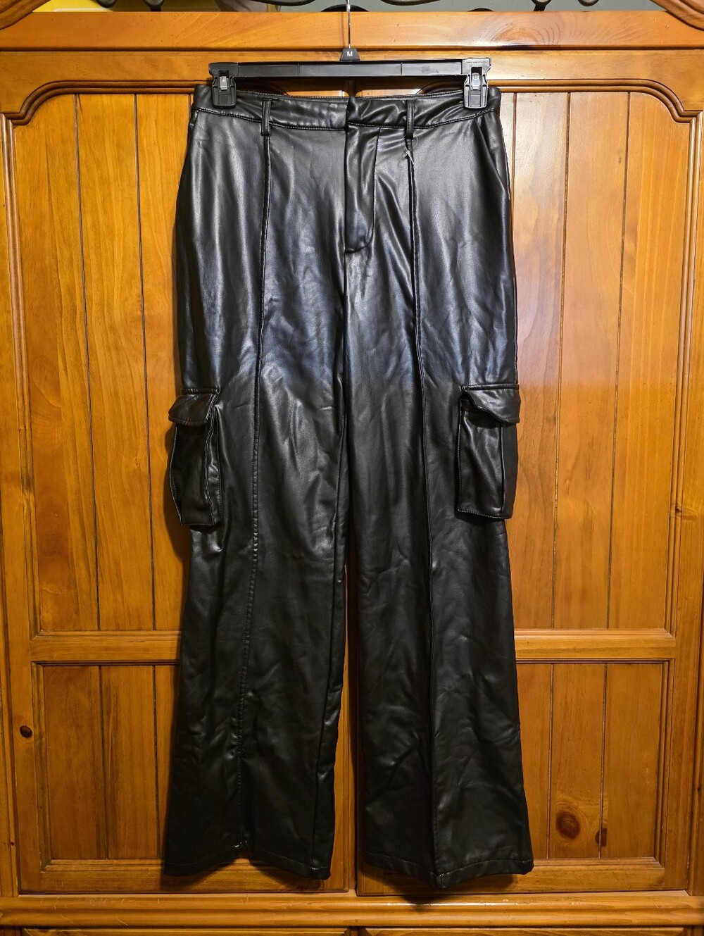 Forever 21 Faux Leather Cargo Pants Women's Large